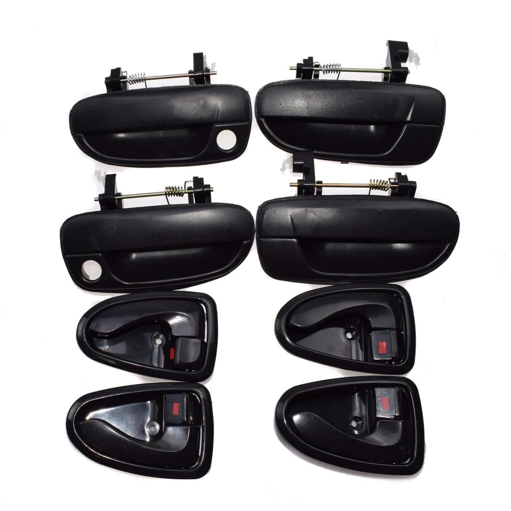 8pcs For Hyundai Accent 1.5L 1.6L 2000-2006 Outside & Ide Door Handle Front Rear Left Right Driver Passenger Black / Chrome