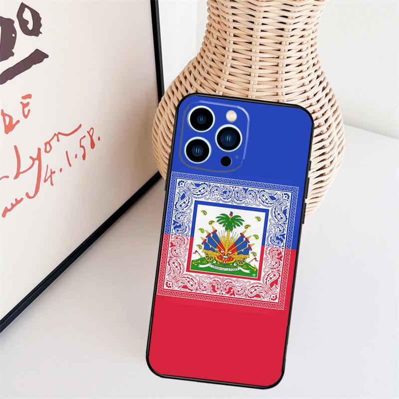Vintage Haiti Haitian Flag Phone Case For iPhone 16 Pro Max 15 14 13 11 12 17 Pro Max mini 15 16 Plus 16e 17 Air Cover