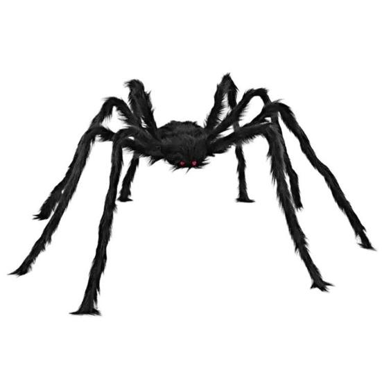 Creepy Spider Ornament Realistic Halloween Decoration, Large Fake Furry with Red Outdoor Eyes for Indoor Yard Home Party Haunted House Decor 30cm