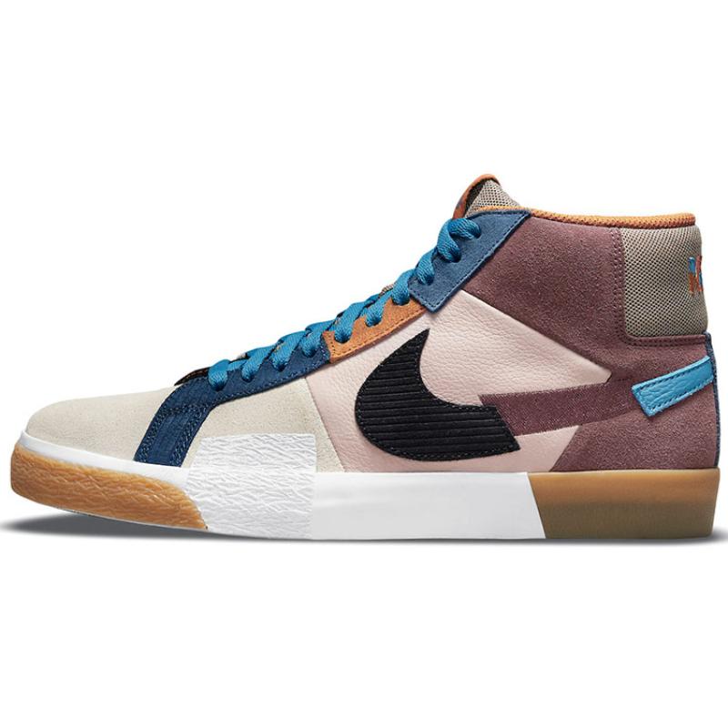 Nike Sb Blazer Mid Mosaic Brown Skateboard Shoes DA8854-600