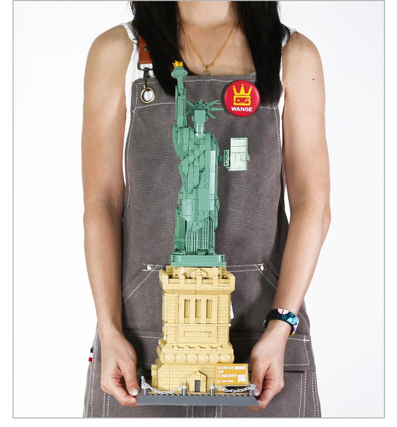 Non-Toxic 1409Pcs The Statue Of Liberty Architecture Large Collection Building Blocks Set Model Gift For Kids And Adults Compatible