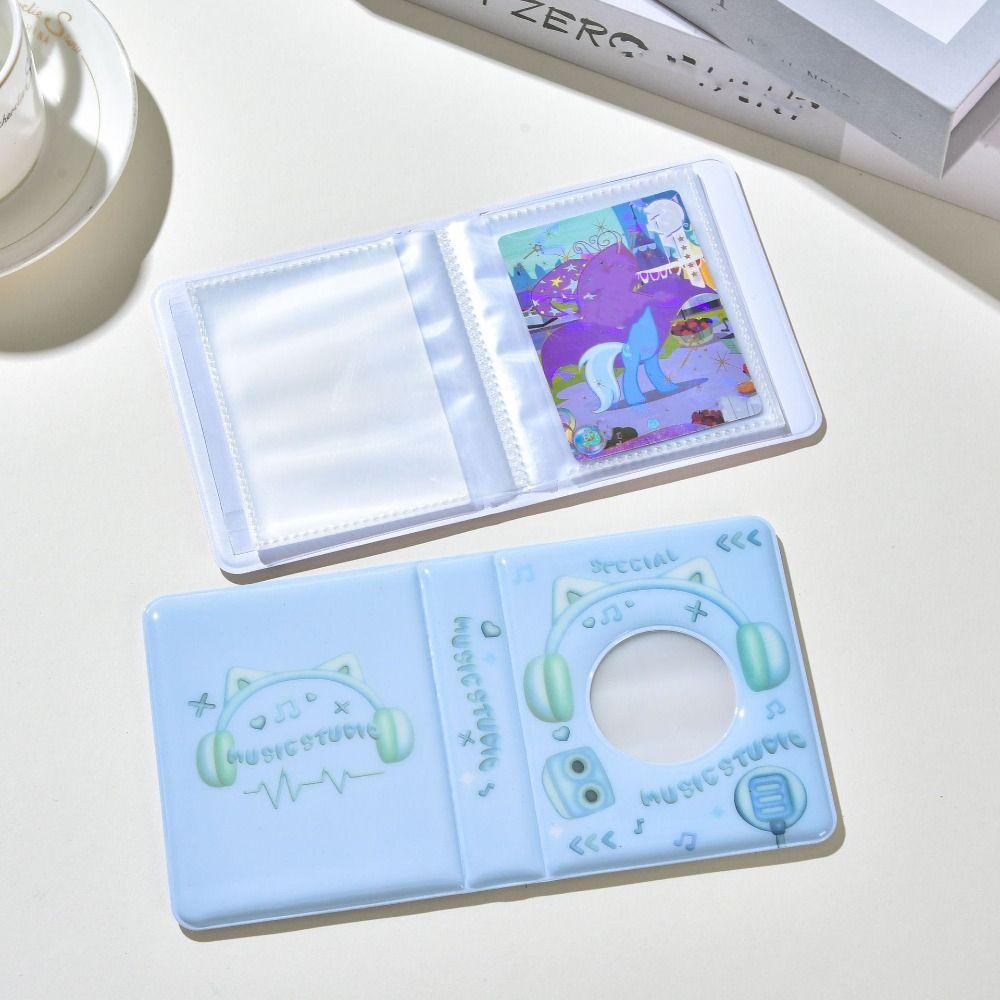 

36Pockets Photocard Holder Plug-in Type Photo Holder Cartoon Photo Album синій
