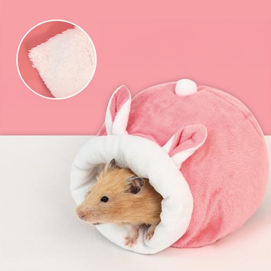 Hamster Cave Bed Cute Animal Design Pets Mini House Cozy Winter Sleeping Nest Warm