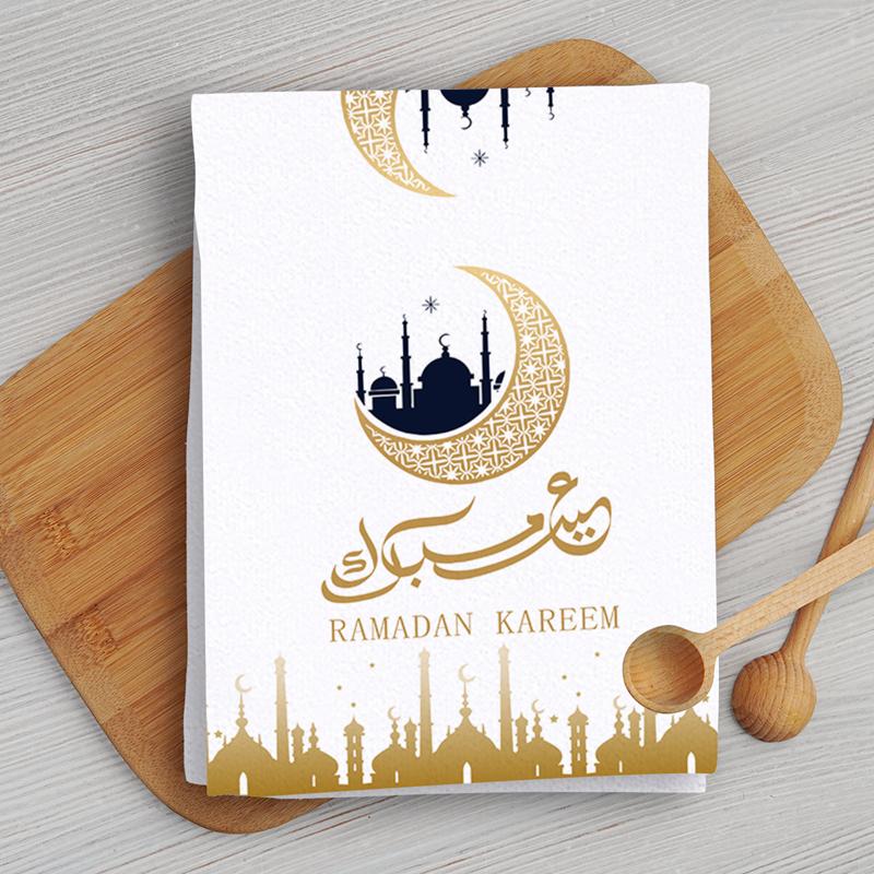 

Ид Мубарак Кухонное полотенце 2025 Рамадан Карим Принадлежности Мусульманский Исламский Фестиваль Вечеринка Украшение для дома и стола Подарки на Ид аль-Адха