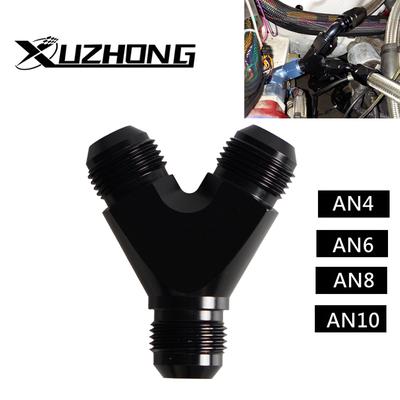 Hot Sale Tee Oil Pipe joint AN4 AN6 AN8 AN10 Y Adapter Block Male Thread Fuel Hose Fitting Adapters Universal Aluminium