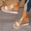 Fashion Fashionable New Round-head Sexy Lightweight Wedge Slippers for Summer Light Mouth Comfortable Outside Women's Beach Slippers