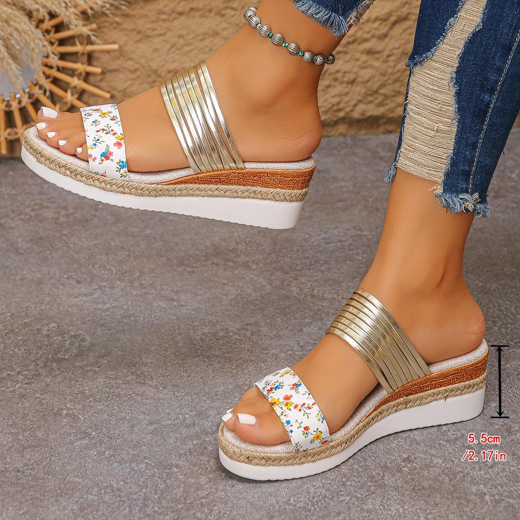 Fashion Fashionable New Round-head Sexy Lightweight Wedge Slippers for Summer Light Mouth Comfortable Outside Women's Beach Slippers