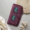 Creative Alien Print Long Wallet Large Capacity PU Leather Multi Card Slot Fashion Leisure Zipper Wallet