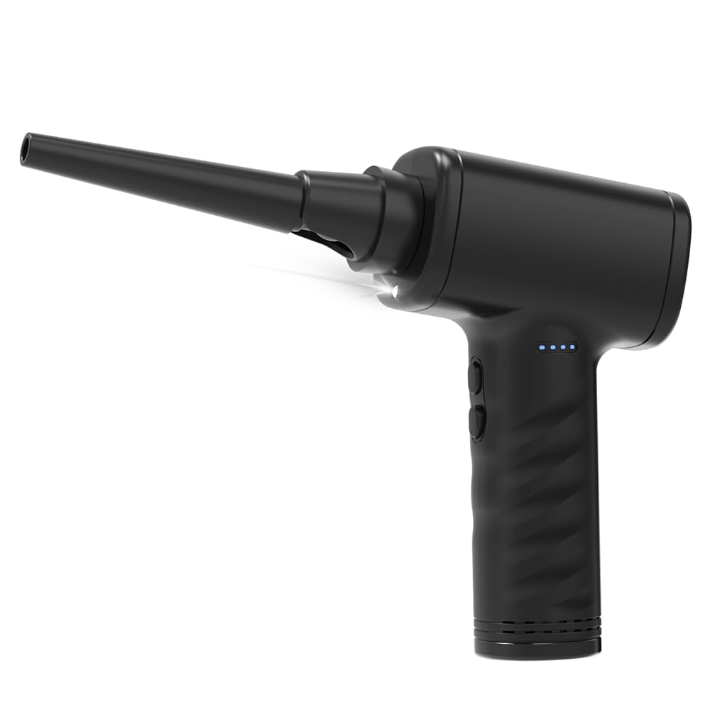 Nakabayashi Electric Air Duster, USB Rechargeable, Foldable, Black, Z4682