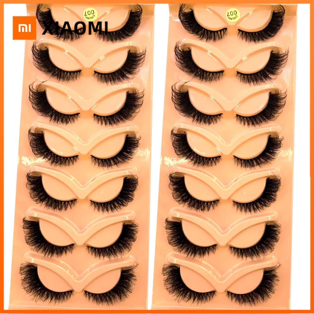 Xiaomi HBZGTLAD 7 paires de cils 3D en vison, cils épais et moelleux, extension de cils douces, faux cils naturels, maquillage, cils en vison.