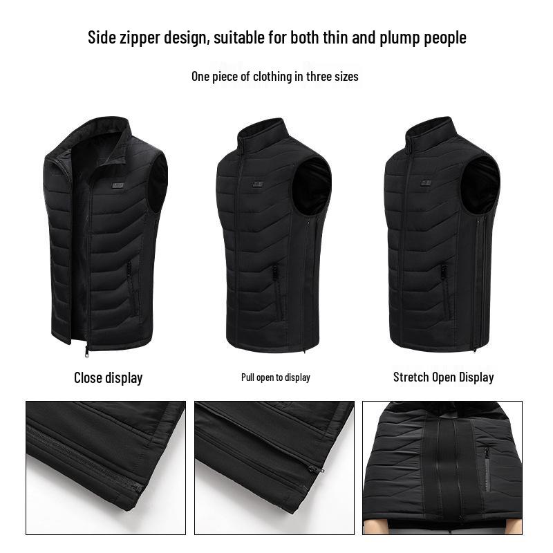 Winter Smart Heated Vest: Rechargeable, Dual-Control, Constant Temperature, Unisex, Warm Cotton for Men and Women