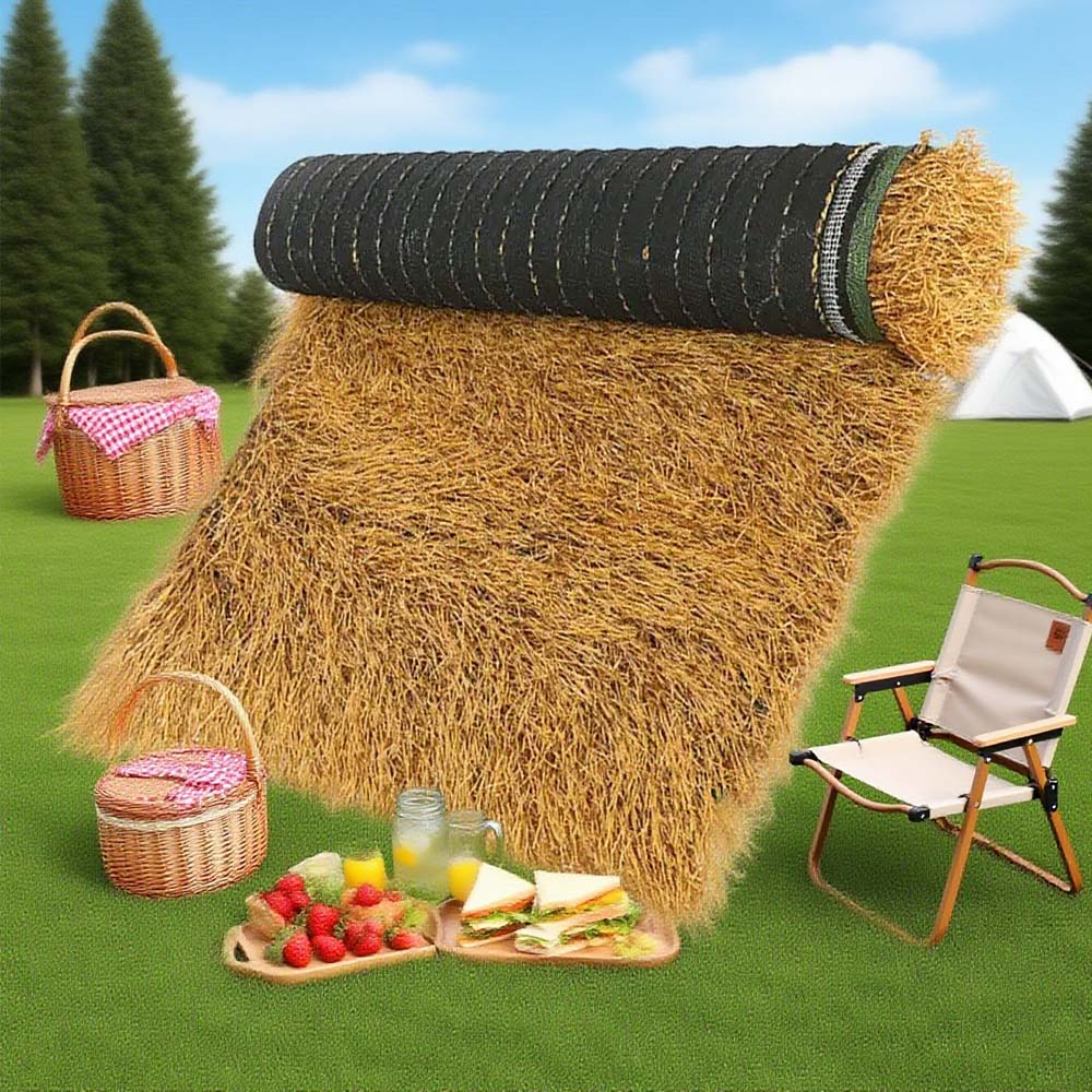 200x100cm Thatched House Tiles Imitation Roof Carpet Fake Straw Simulation Rugss Decorative For Garden To Weave Blind Lifelike