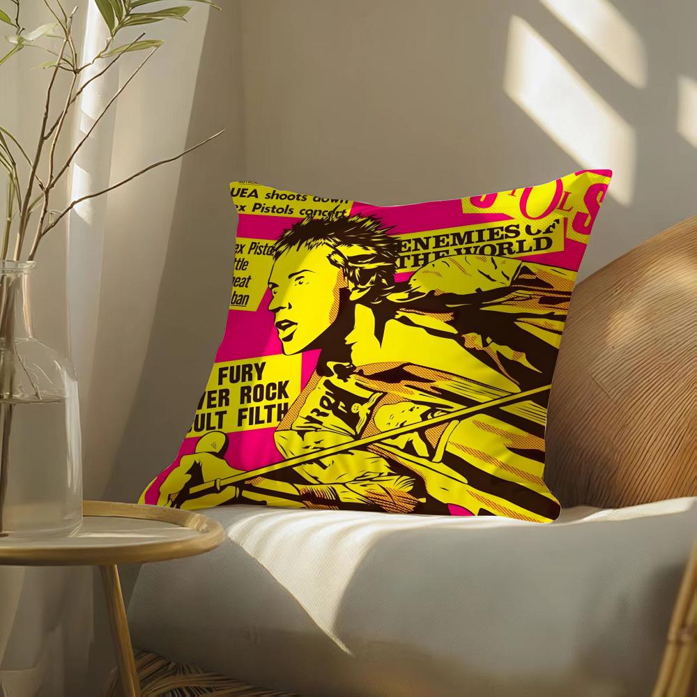 

Punk Rock Band SSex Pistols Pillow Case Pattern Printed Pillowcase for Living Room Sofa Cushion Cover Bedroom Decor 30X30cm