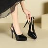 3 bag head rear empty sandals women's summer pointed head thin heel high heels sexy waterproof table super high heel single shoes women