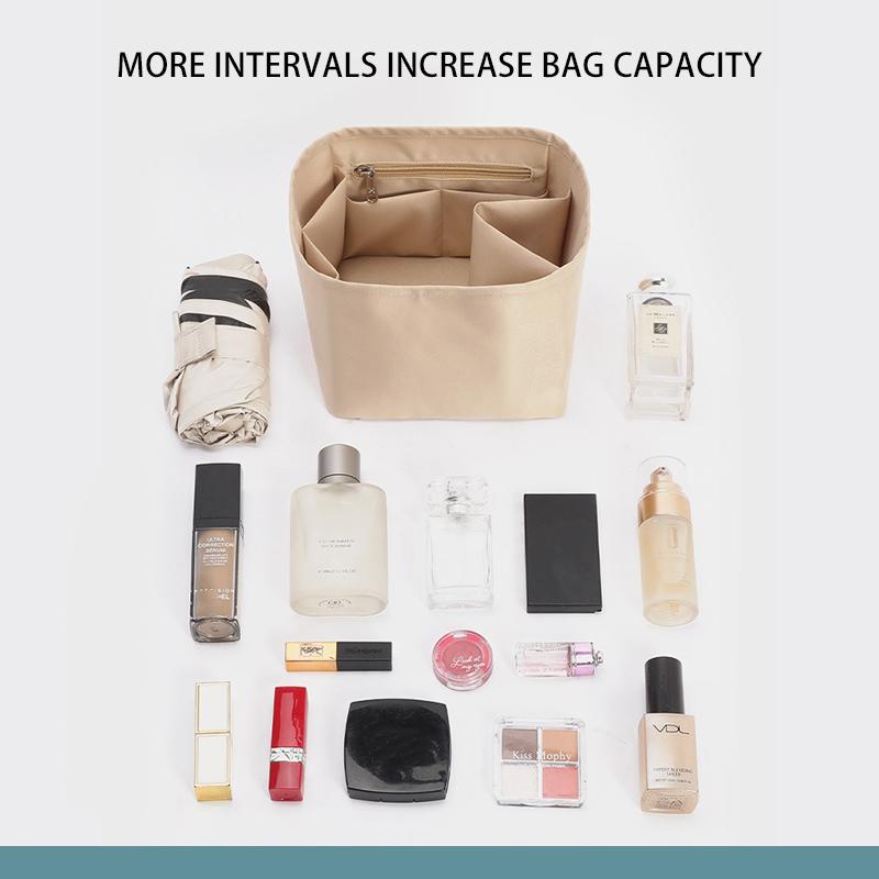 EverToner Fits For Song-mant Basket Bag Organizer Insert Makeup Bag Waterproof Satin Light inner bag