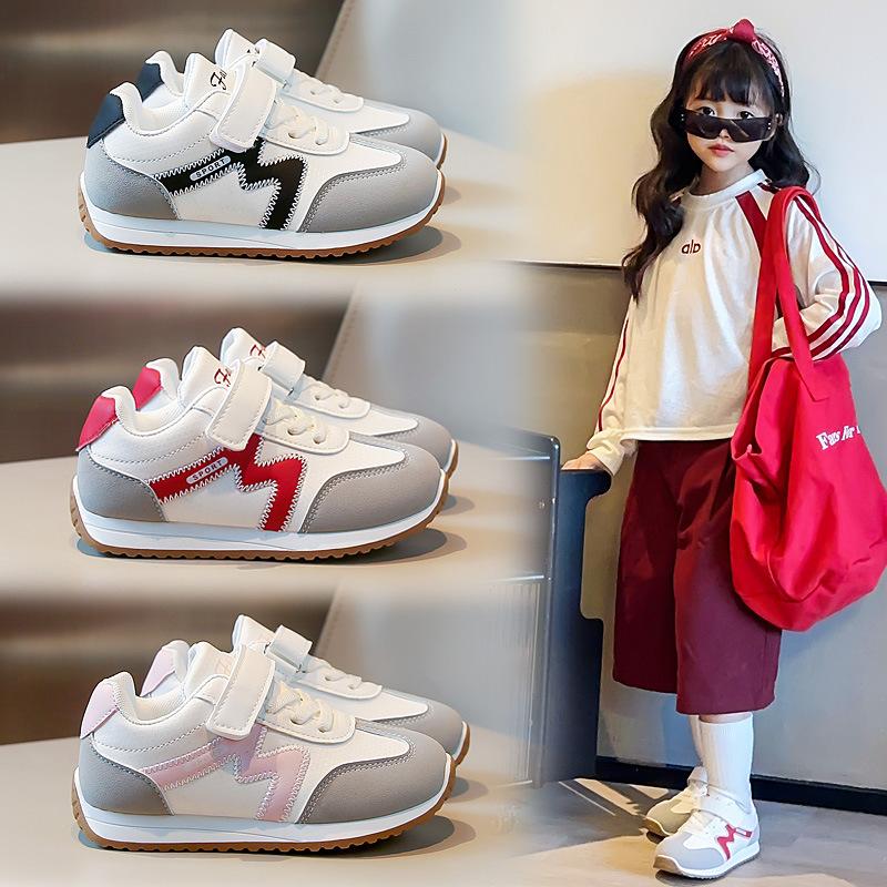 Fashion 2025 Spring Teenager Kid's Sneakers PU Leather Waterproof Outdoor Tennis Shoes Teenager Girl's Sneakers Kids Sport Shoes