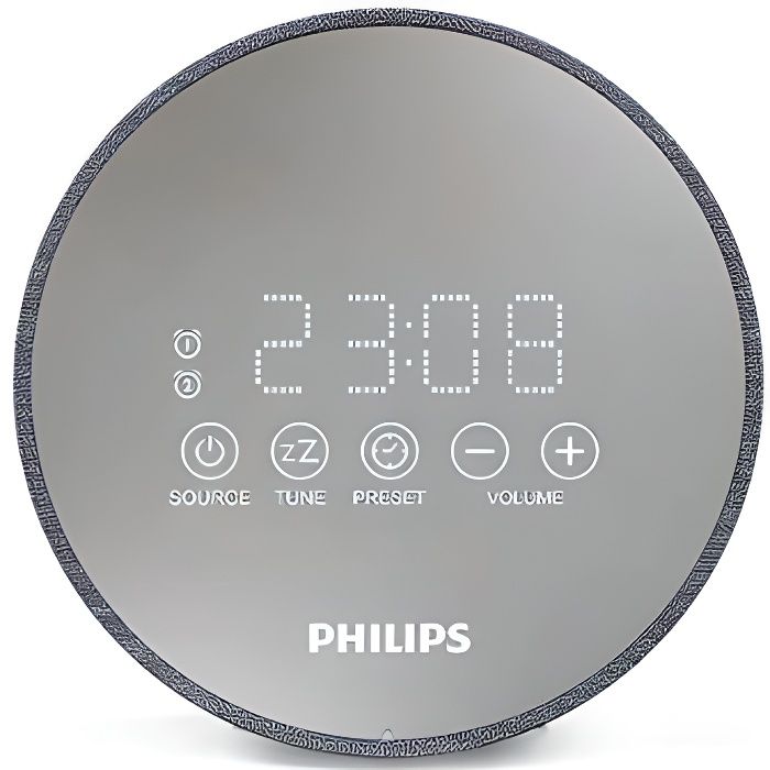 Philips Silber/Grau Wecker, Tadr402 Radiowecker Ukw Usb Akku-Ladefunktion, Touchscreen - Bild 2