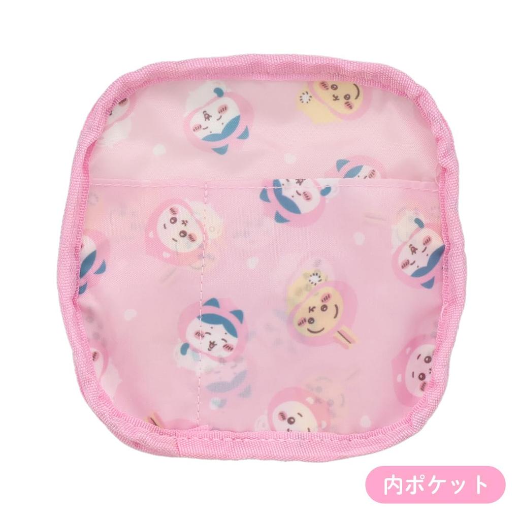 SHOBIDO Chiikawa Square Pouch "Usagi" Original Design Peach Series by Nagano