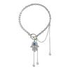 Stylish Fringe Decorated Necklace Mysterious Devil Eye Symbol And Hollowed Hand Accent Neck Jewelry For Daily Wear