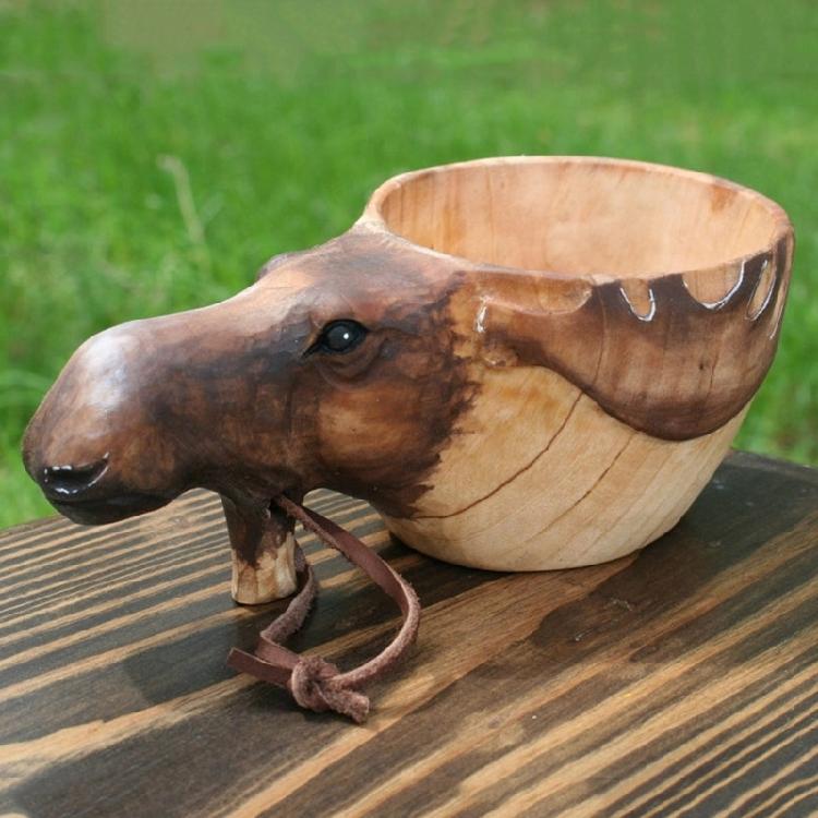Animals for Head for Image Cup Wooden Mug Animal Shape Portable Camping Drinking