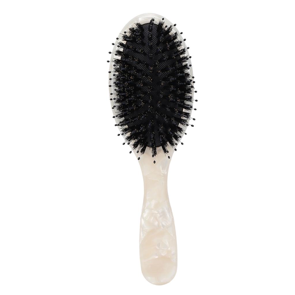 Boar Bristle Brush Dry Wet Use Enhance Shine Nylon Bristles Detangling Hair Brush for Thick Extensions Wigs Curly Hair