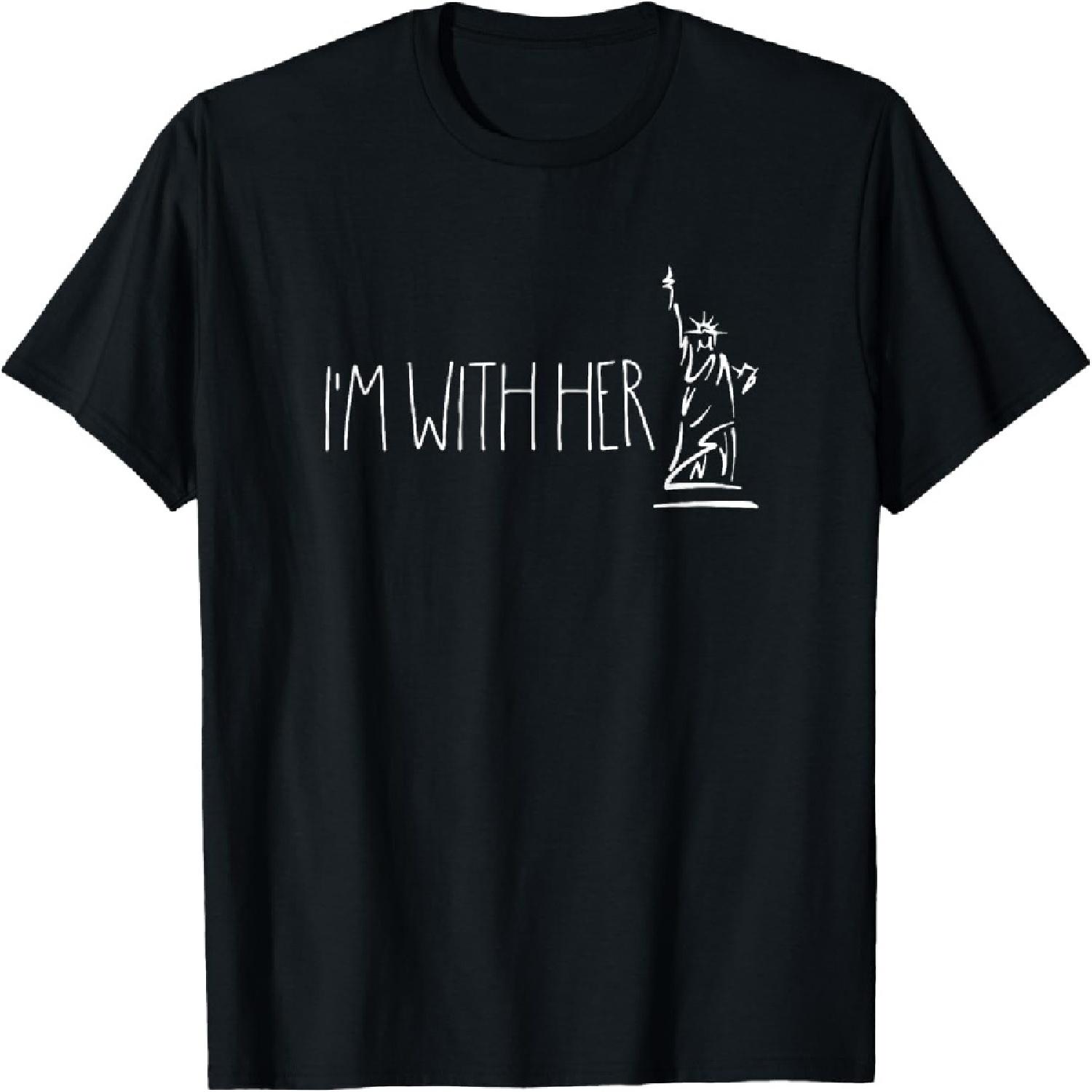 I m With Her Statue Of Liberty Pro Immigration T-Shirt T-Shirt S
