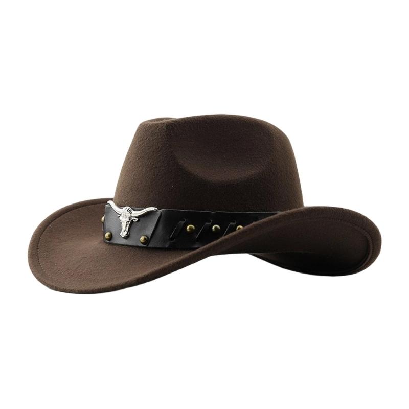 Stylish Cowboy Hats Adjustable Band Breathable Cloth Comfortable Fit Western Party Outdoor Festival Accessory