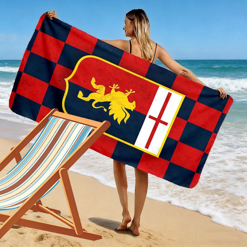 Genoa CFC Poster Beach Towel, Large Soft Quick Dry Towel for Beach Camping Swimming