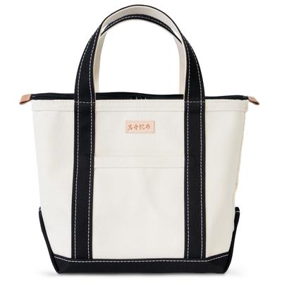 Sacola de Lona Iwafune Lona com Feito em Feito de Navio e Rocha Japoneses Sacola Básica, Bolsa, Pequena, Zíper, Feminina, Japão, Lona, (Preto)