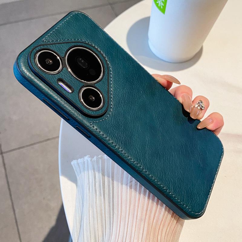 Retro Style Leather Pattern Suitable for Huawei Pura70pro Mobile Phone Case P70 Ultra Leather P70 New Model Full Inclusive Anti Fall