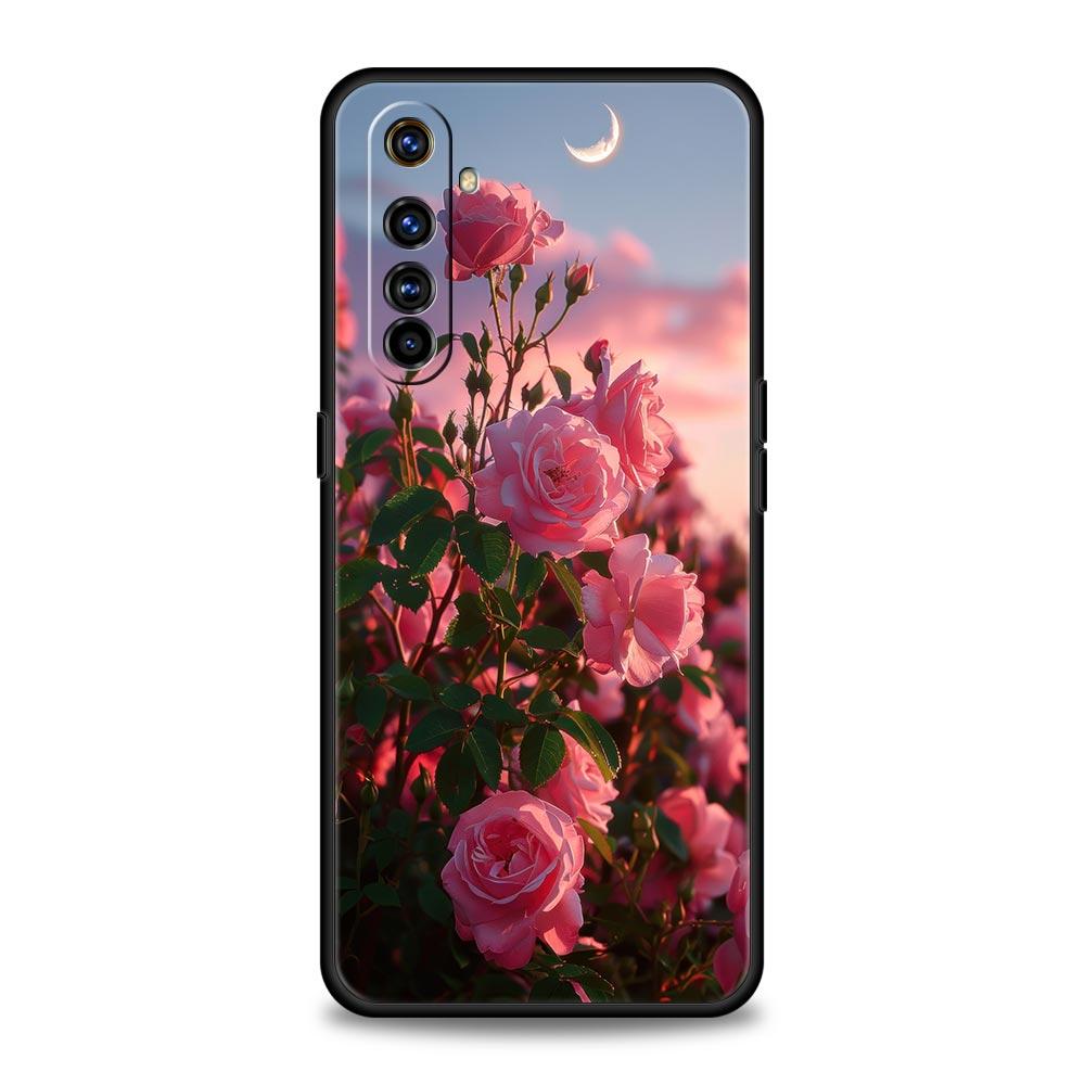 For Realme GT Neo 2 3 3T 5 Case For Realme 12 11 5G 10 9 8 5G 7 6 GT5 GT3 GT2 Pro Plus C21 C11 C25 Beautiful Red Rose Flowers