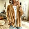DICFY Women's Vintage Casual Solid Color Print Autumn Winter Long Sleeve POLO Neck Jackets & Coats