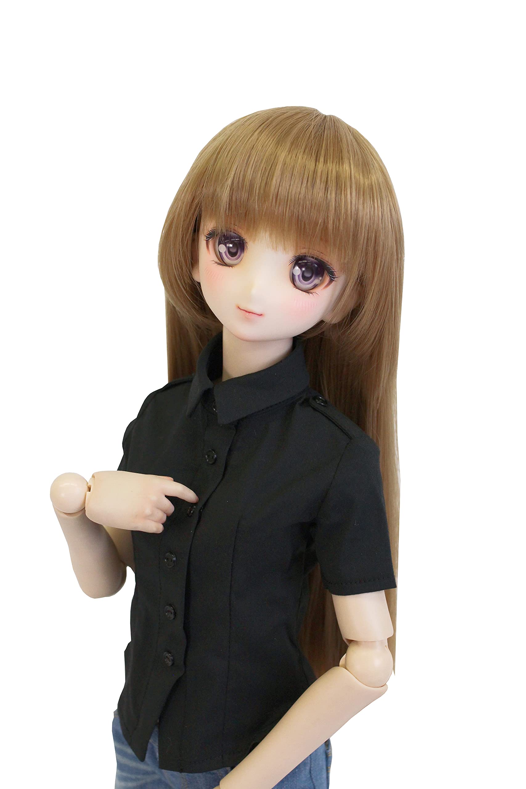 

DD SD универсальная рубашка с одеждой для 60 см BJD куклы [Petite Marie] 1/3 совместимая, погоны, рукава, черная, однотонная, кукла, [Petite Marie] чёрный