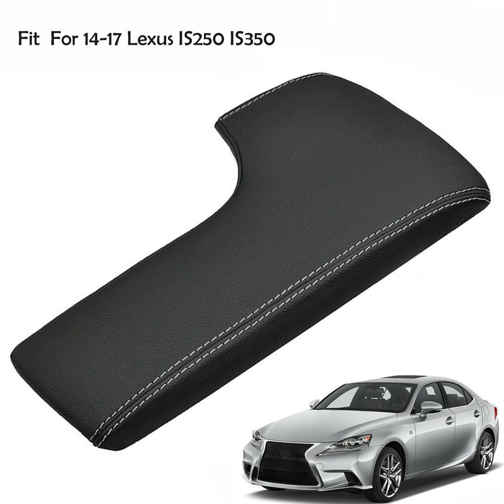 Kryt loketní opěrky auta Auto Černý Pro 14-17 Lexus IS250 IS350 Šedý steh Kožené víko Výměna kůže 1x Příslušenství