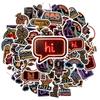 35pcs Neon Retro Stickers Cartoon Music DIY Stickers Retro Stickers For DIY Phone Guitar Laptop Notebook Suitcase Cup Guitar