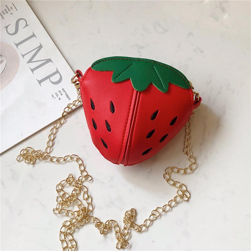 Adorable Mini Strawberry Chain Crossbody Bag For Girls Cute Coin Purse