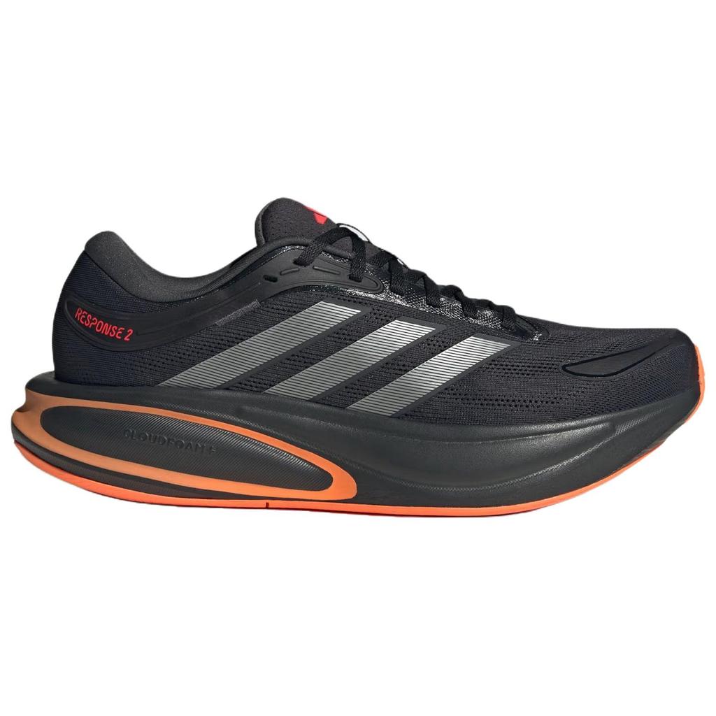 adidas Response 2.0 Breathable Support Rebound Running Shoes Men's Black Silver KJ1755