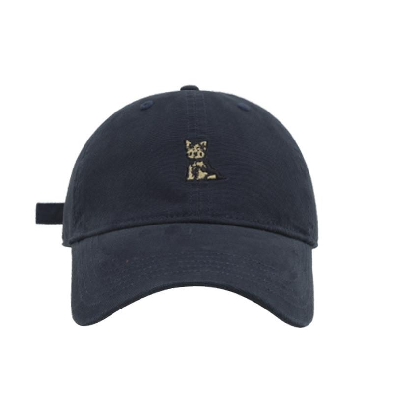 Playful Embroidered Cartoon Dog Stylish Wide Brim Baseball Hat For Wear Adult