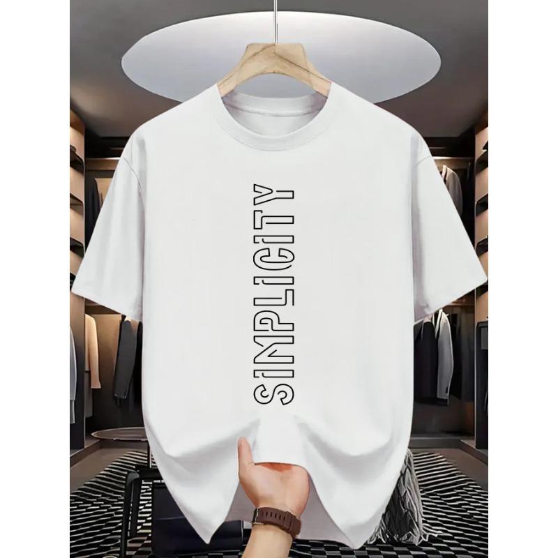 

European sizes Summer Men s Fashion Pattern Short Sleeve T-Shirt with Letter Print 4XL білий