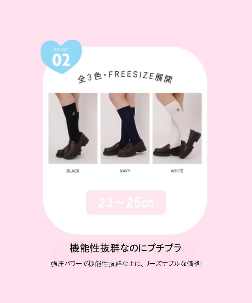 WEGO Compression Antibacterial and School Sizes Black Women's Hosomi-chan Socks, Odor-Resistant, Logo, Girly, 23-25cm,