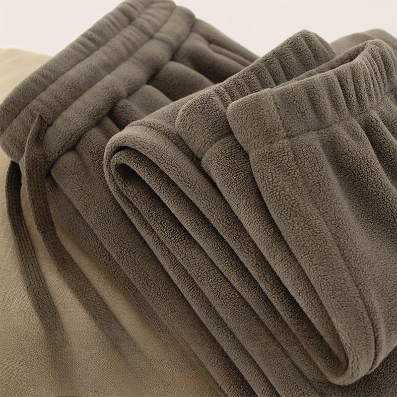 Pantaloni Fleece Bărbați Față-Verso Îmbrăcăminte Exterioară Pantaloni de Jogging cu Manșetă Căptușiți cu Fleece Îngroșați Iarnă Cald Pantaloni Sportivi