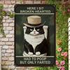 Vintage Metal Sign 8x12 Inch Black Cat Retro Tin Wall Decor Plaque for Kitchen Bathroom Home Decor Art