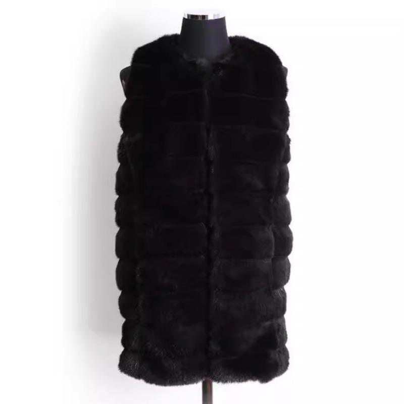 New fluffy coat clothes imitation fur coat fur coat plush collarless shearing vest