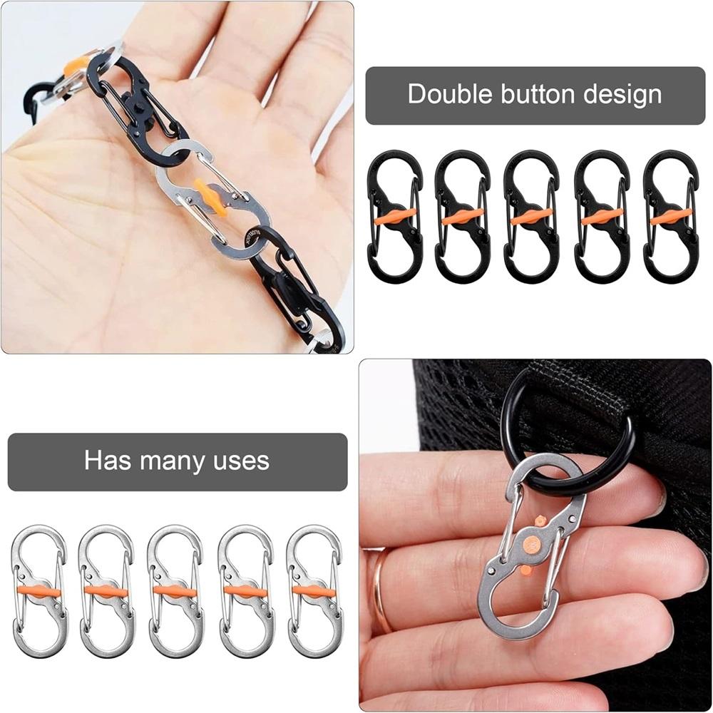 10-Piece Outdoor Camping Hook Set Mini S-Shaped Hooks Backpack S-Hooks Anti-Theft & Anti-Slip Suitable For Keys, Charms, Backpacks & Outdoor Gear