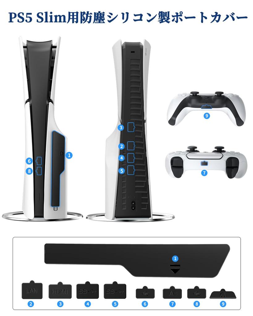 Suport Vertical PS5 2 cu toate PS5 Stabil și Fabricat din Aliaj de Oțel Inoxidabil și Compozit ABS Suport Vertical PS5 Nou Suport Periferic PS5 Șuruburi și