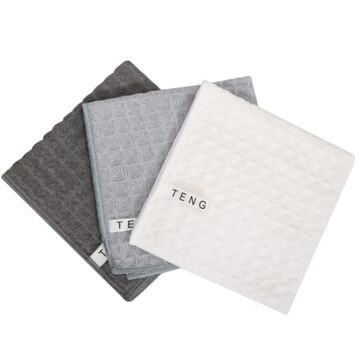 Microfiber Dishcloths, Highly Absorbent, Quick-Drying, for Wiping Dishes, Glass, Windows, Mirrors, Kitchen Towels, and Cleaning Supplies, Waffle-Style