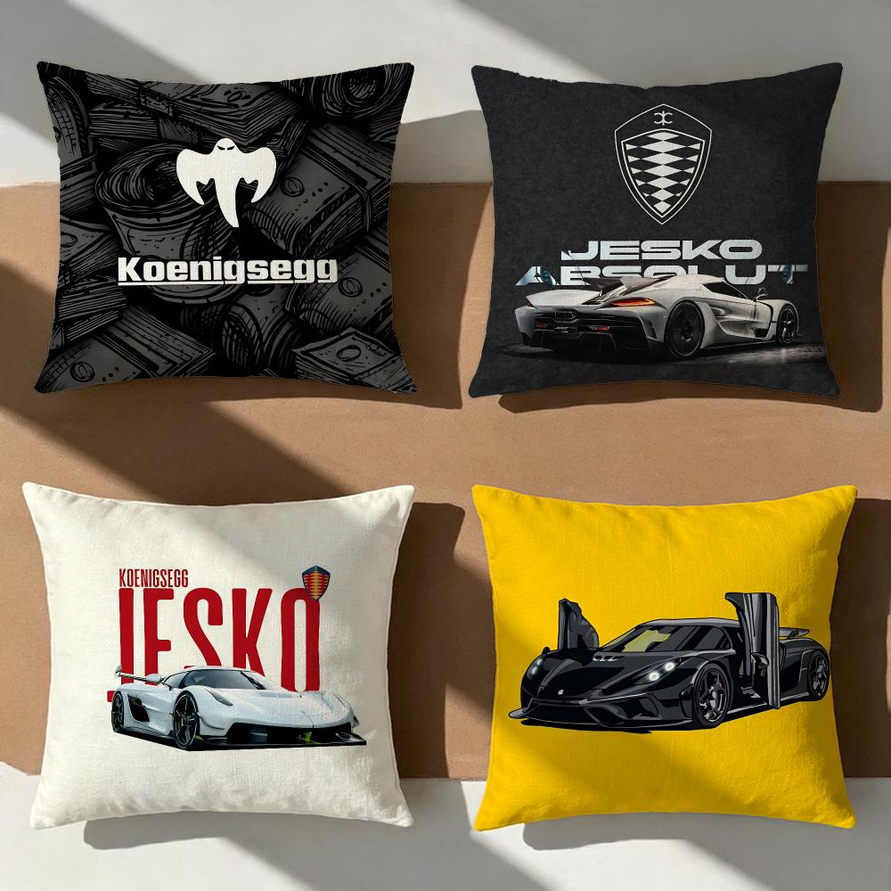 Brand Koenigsegg Cushion Cover Pillow Cover Nordic Minimalist Throw Doublesided Print Cushion Case For Sofa Bedroom Decor