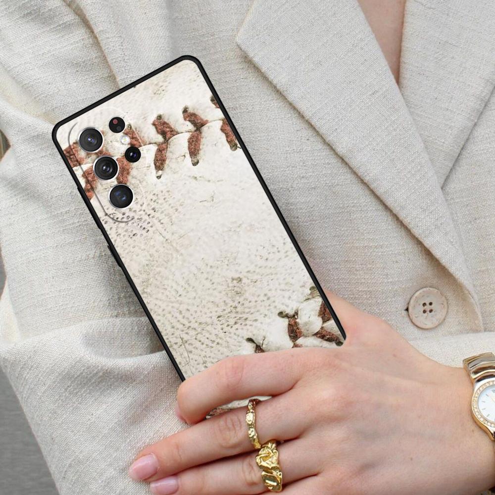 Baseball Texture Image Cell Phone Case for Samsung Galaxy S26 Ultra S25 S24 S23 S22 S21 S20 Note10 Cover