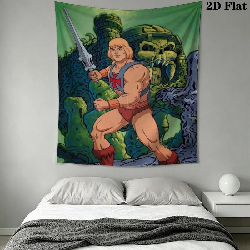 He Man Wall Tapestry Aesthetic Wall Hanging Printed Fabric Blanket Decorative Tapestries for Bedroom Living Room Home Decor