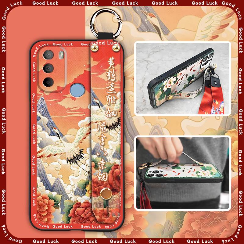 Fashion Dirt-resistant Phone Case For MOTO G31 With Fingerprint/XT2173-1 Phone Holder Ring Elderly lady Wristband